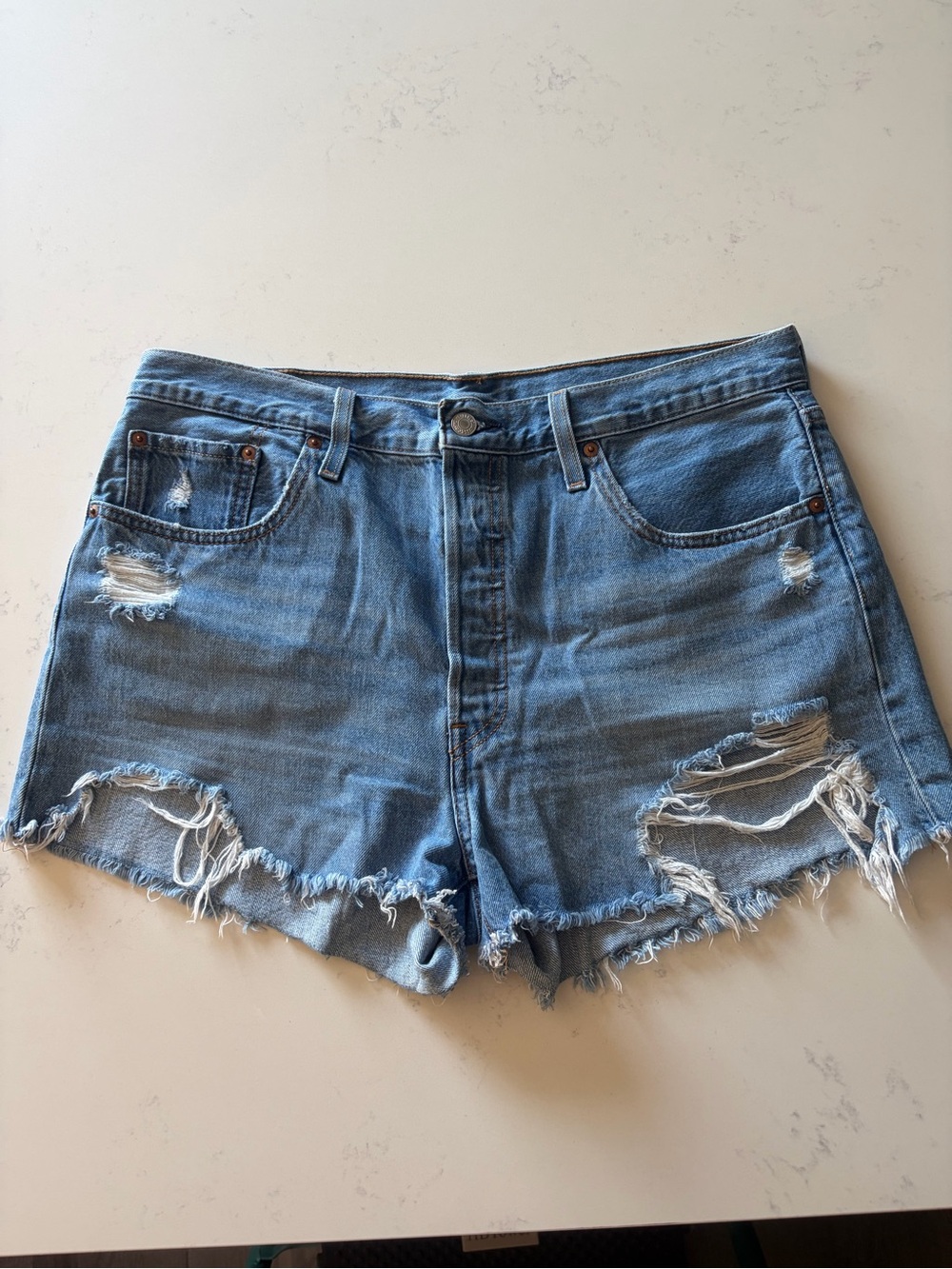 Levi’s Distressed Denim Shorts - Blue